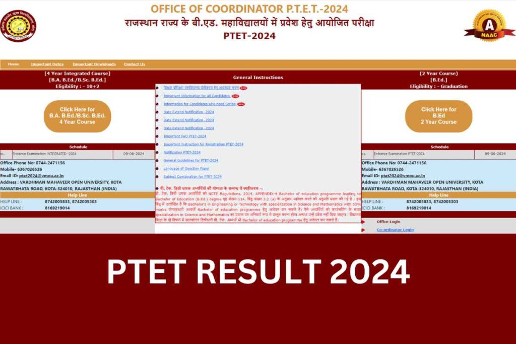 PTET Result 2024 Date - Score Card