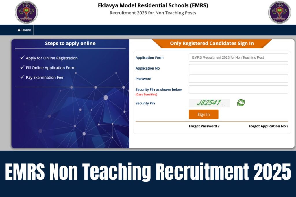 EMRS Non Teaching Recruitment 2025, Notification, Apply Online