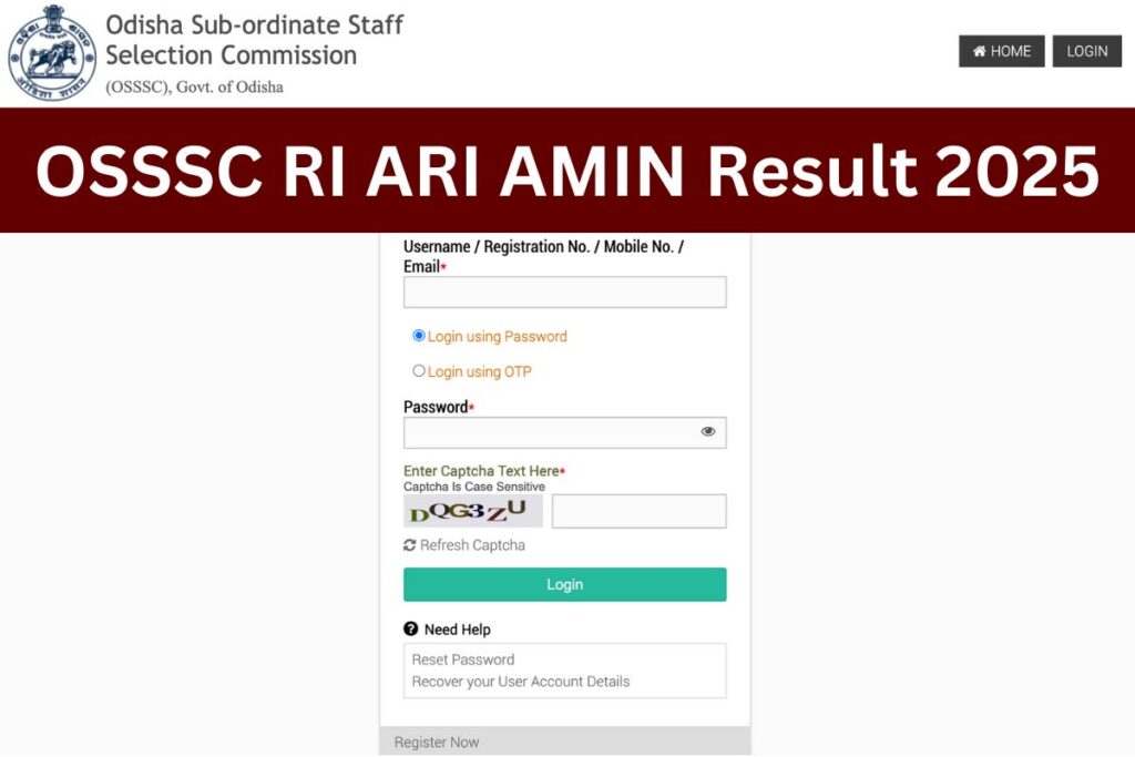OSSSC RI ARI AMIN Result 2025, Answer Key, Cut Off, Merit List