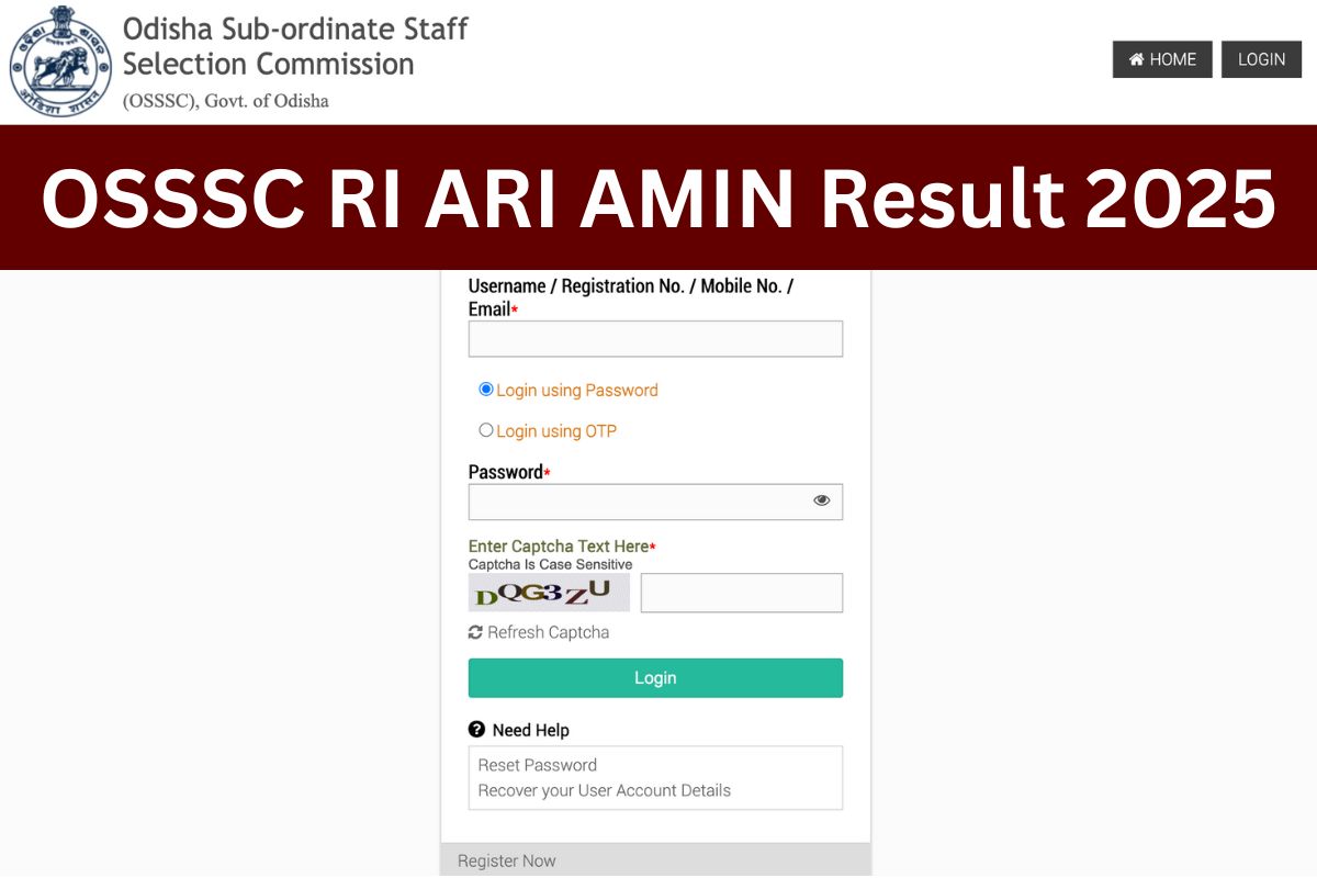 OSSSC RI ARI AMIN Result 2025, Answer Key, Cut Off, Merit List